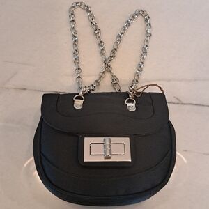 NWOT Kate Landry Black Crossbody And Chain Handles Flap Closure Purse